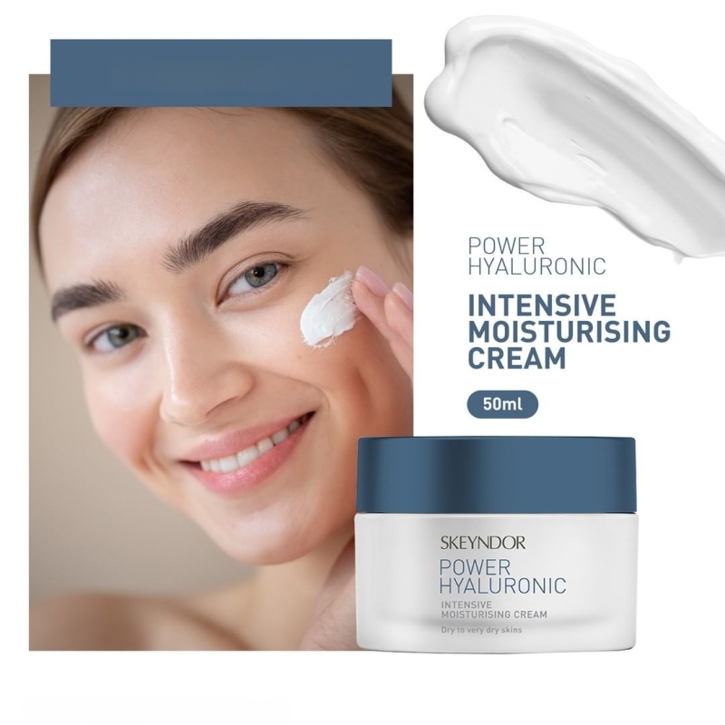 Skeyndor Power Hyaluronic Intensive Moisturising Cream 50ml_ Kem dưỡng cấp nước và phục hồi cho da khô nhạy cảm